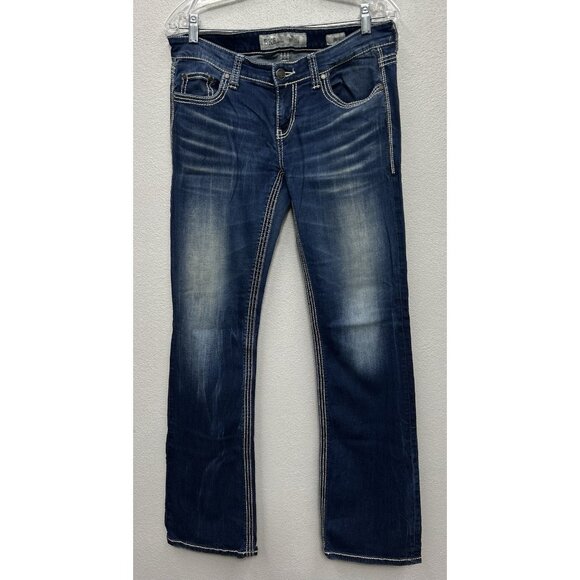 Buckle Denim - Buckle Blue Boot Cut Jeans with Vintage Fading